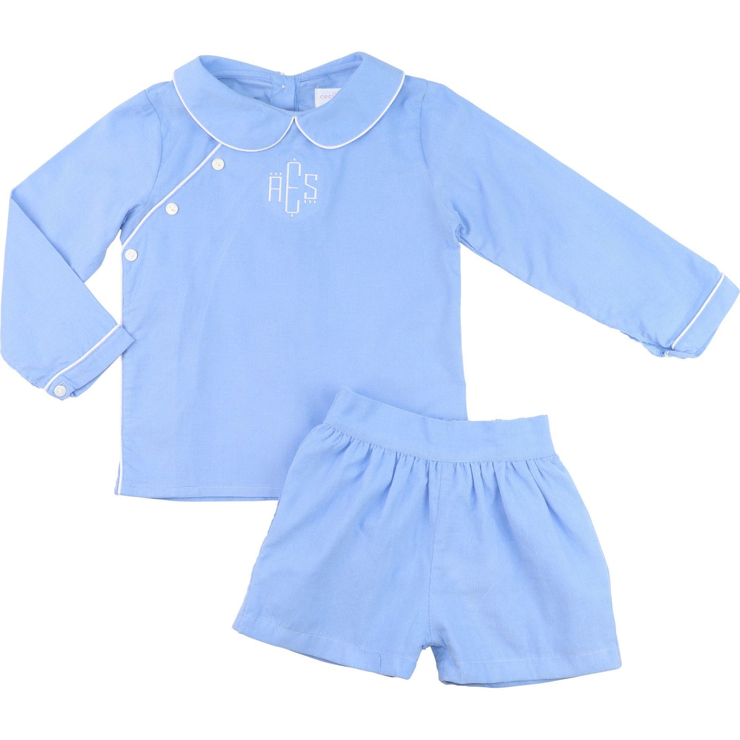 Blue Corduroy Short Set