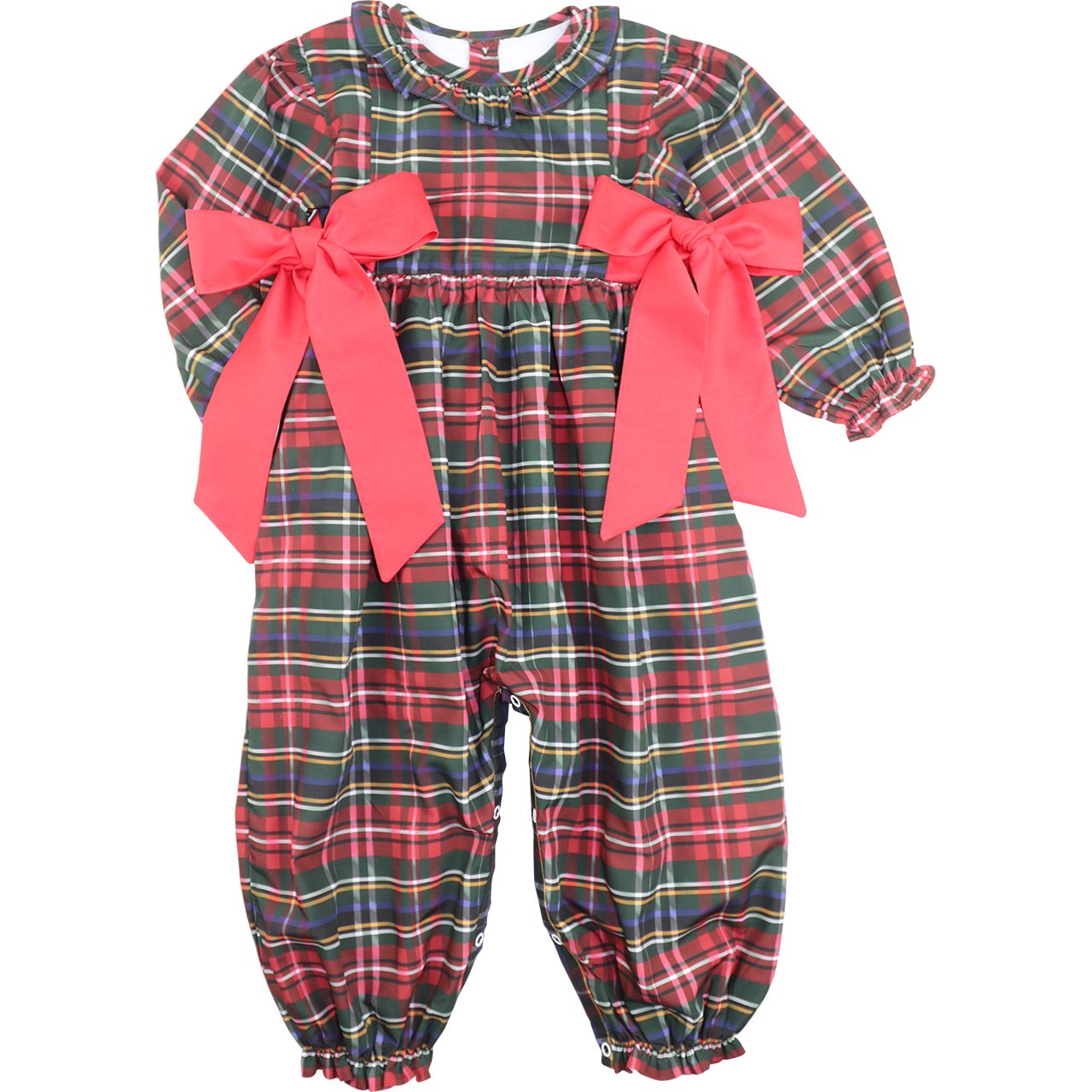 Green And Red Plaid Bow Long Bubble