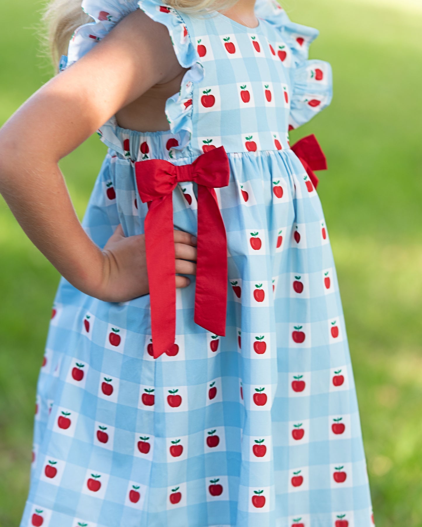 Blue And Red Check Apple Dress