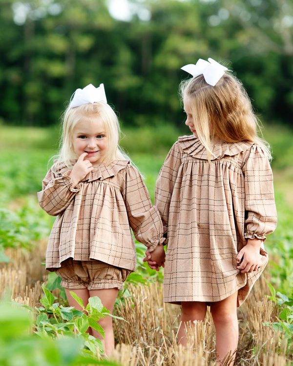 Khaki Plaid Flannel Diaper Set