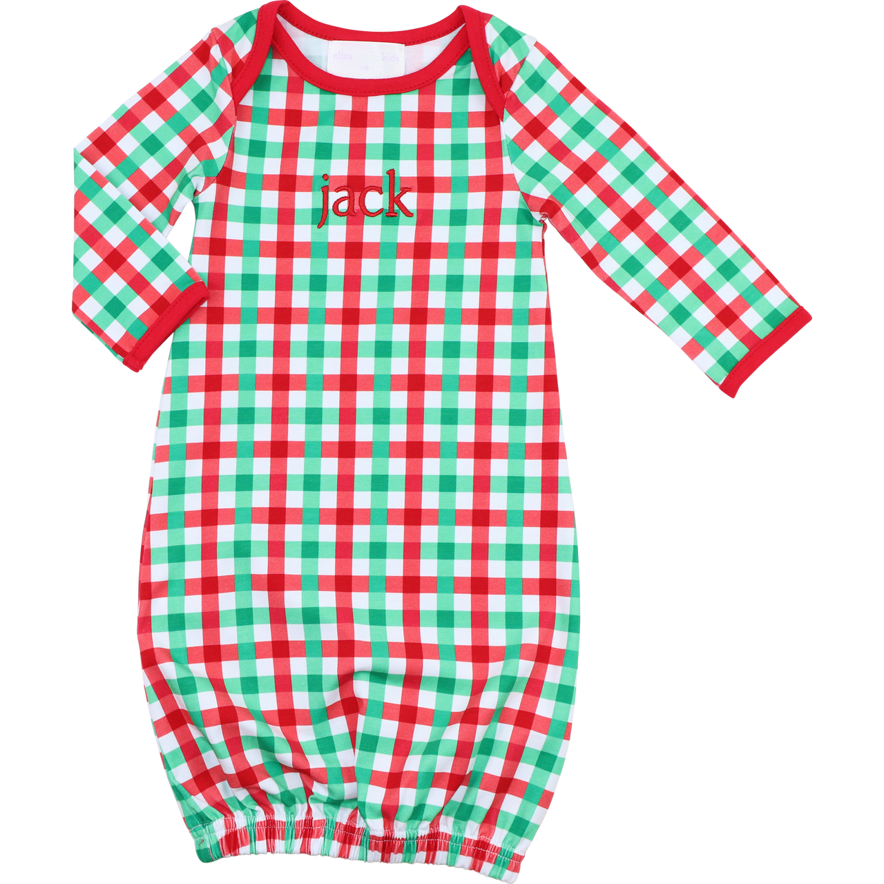 Red And Green Knit Baby Gown