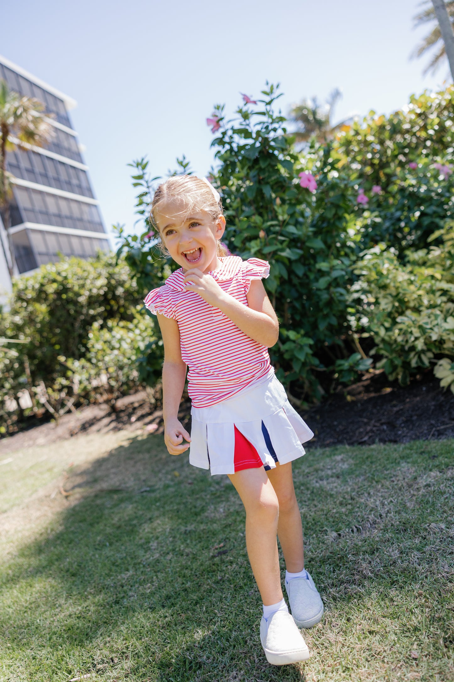 Red Striped Charlotte Tennis Skirt Set
