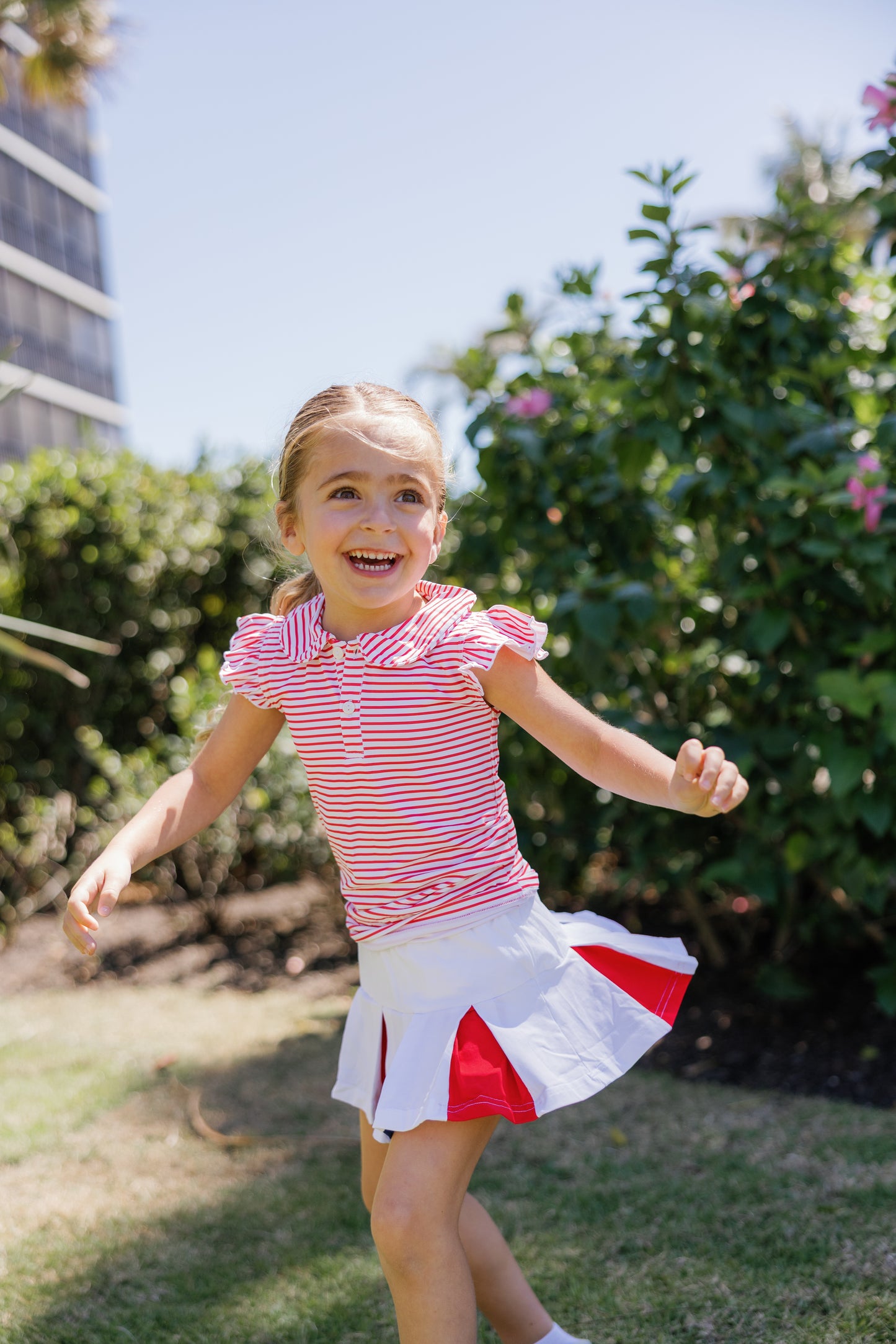 Red Striped Charlotte Tennis Skirt Set