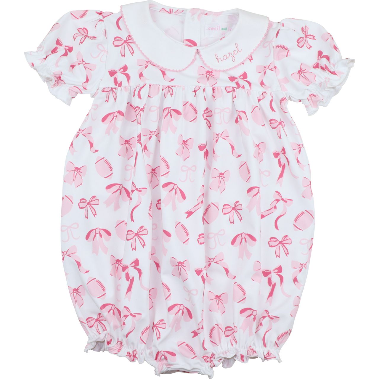 Pink Knit Football And Bow Bubble