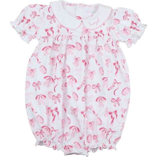 Pink Knit Football And Bow Bubble