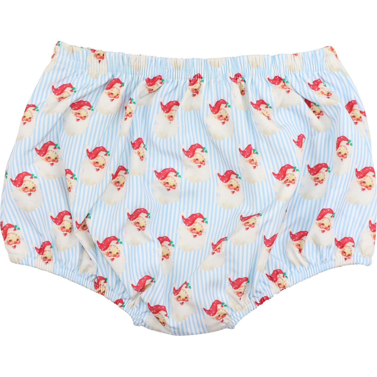 Blue Striped Santa Print Swim Bloomer