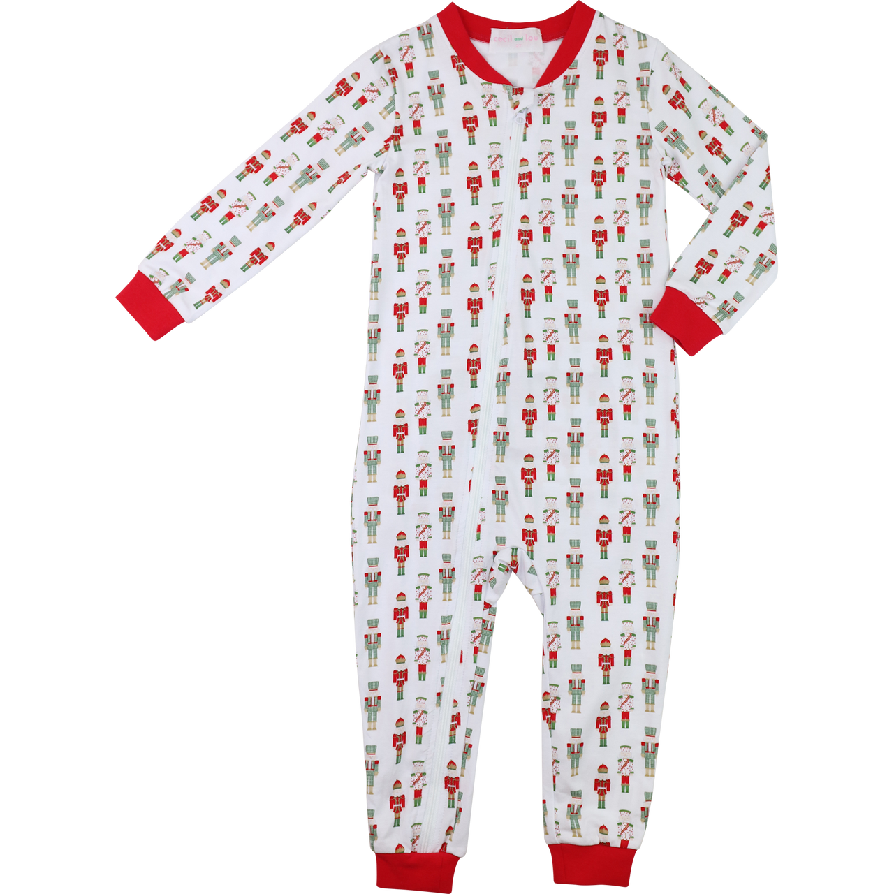 Red And Green Knit Nutcracker Zipper Pajamas