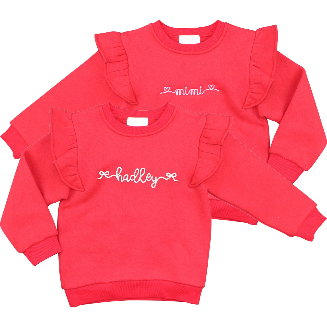 Red Ruffle Sweatshirt