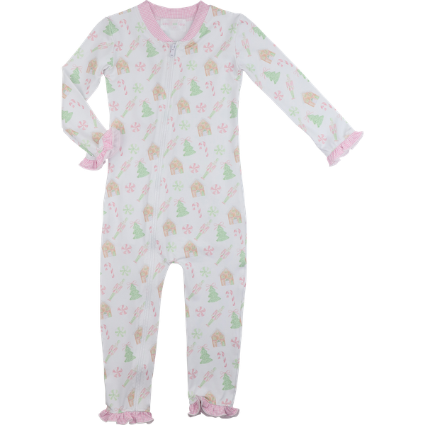 Holiday Gingerbread Knit Zipper Pajamas