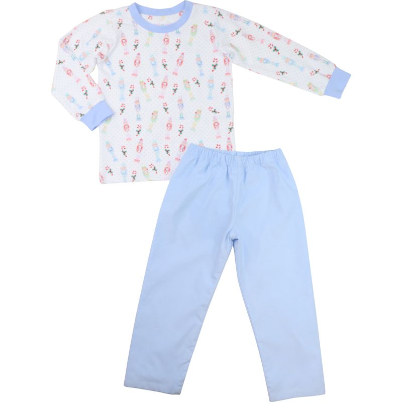 Blue Dot Knit Nutcracker Pant Set