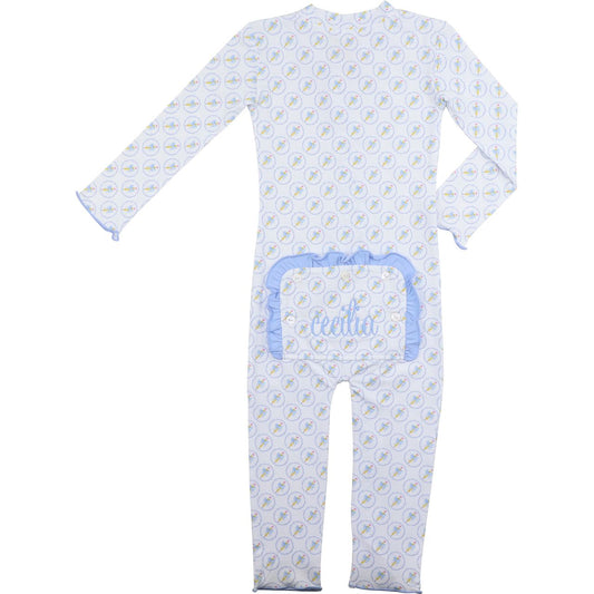 Pencil And Bow Knit Zipper Pajamas