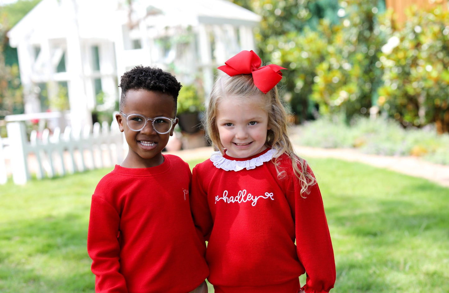 Red Woven Eyelet Sweater