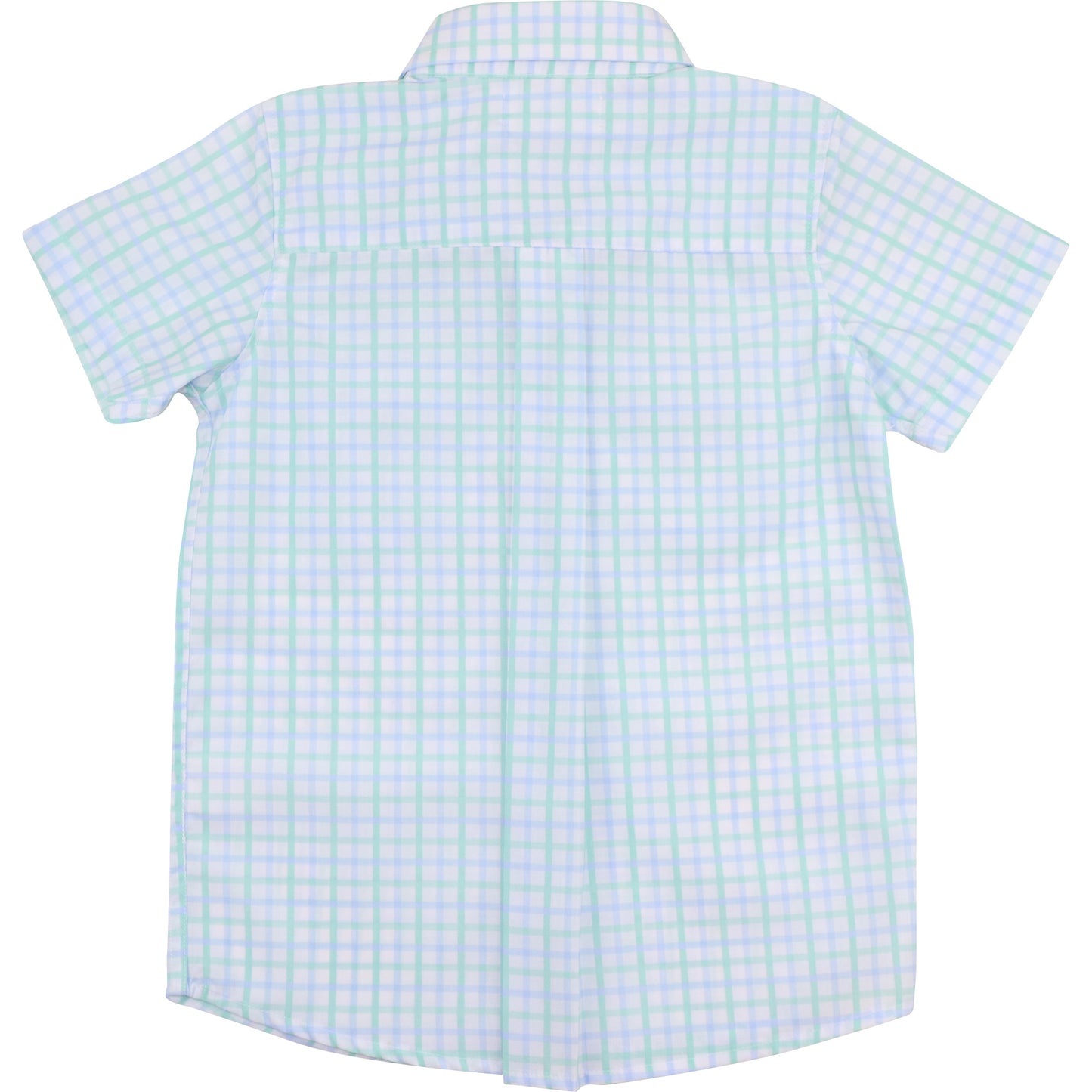 Blue And Green Windowpane Pearl Snap Shirt
