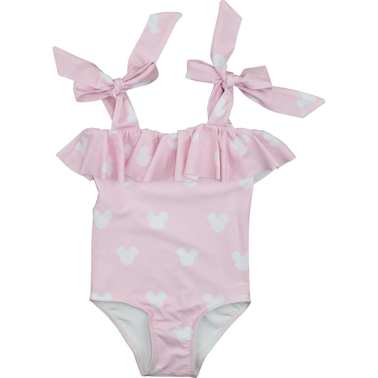 Pink And White Mouse Ears Swimsuit