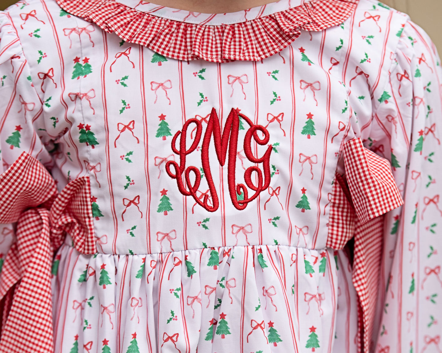 Bow And Christmas Tree Diaper Set