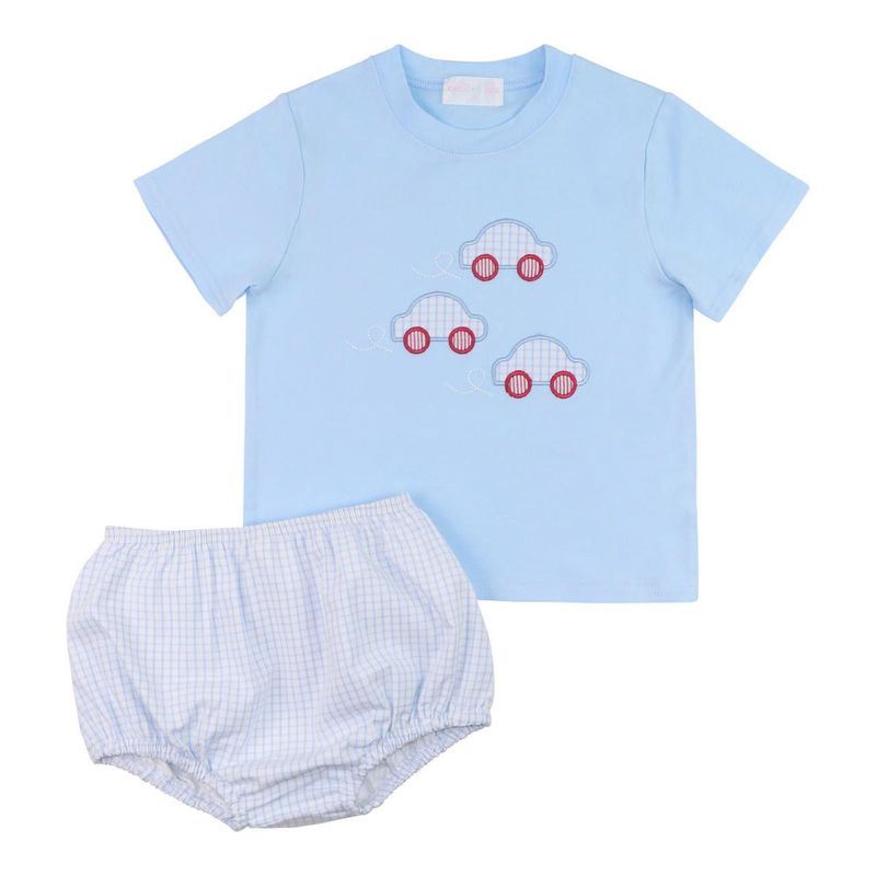 Applique Cars Diaper Set