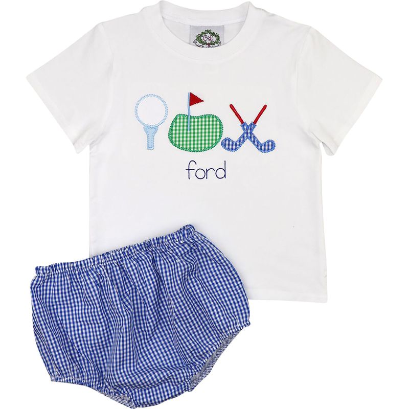 Applique Golf Diaper Set