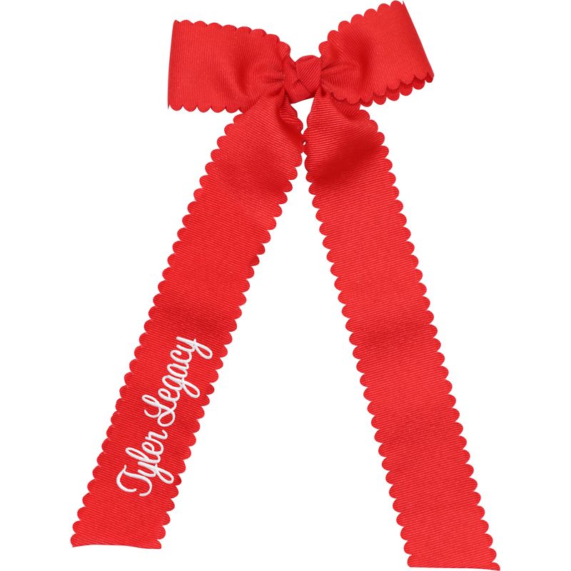 Red Monogrammed Streamer Bow