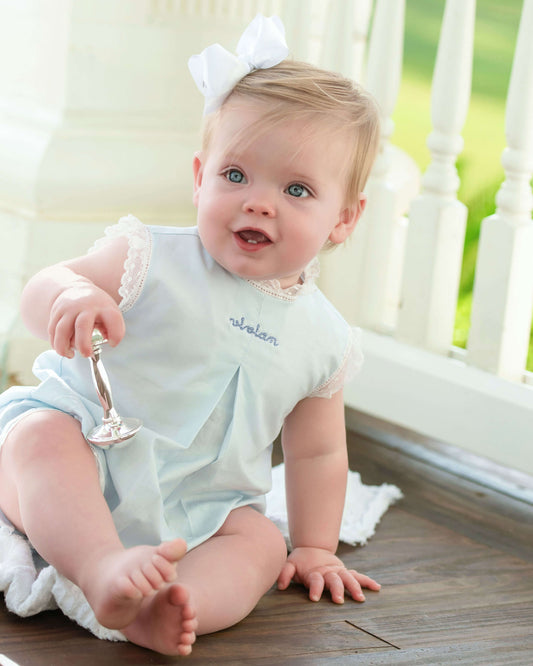 Blue Lace Heirloom Diaper Set