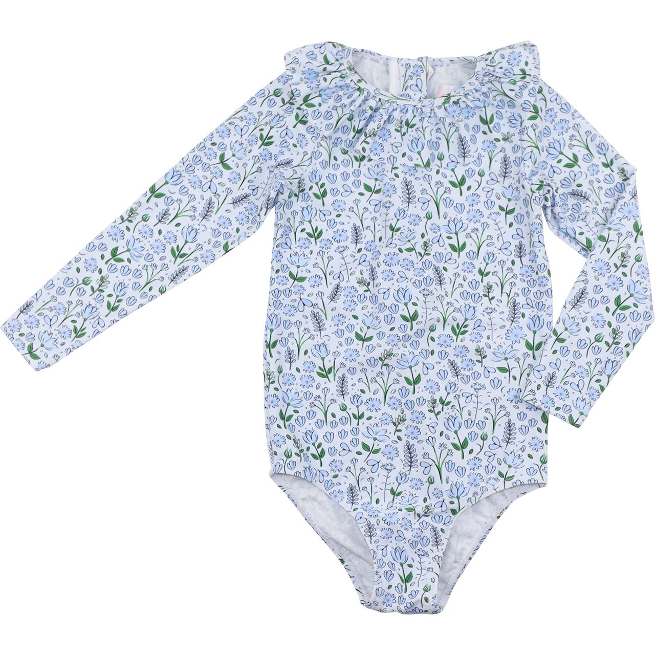 Blue And Green Floral Swimsuit
