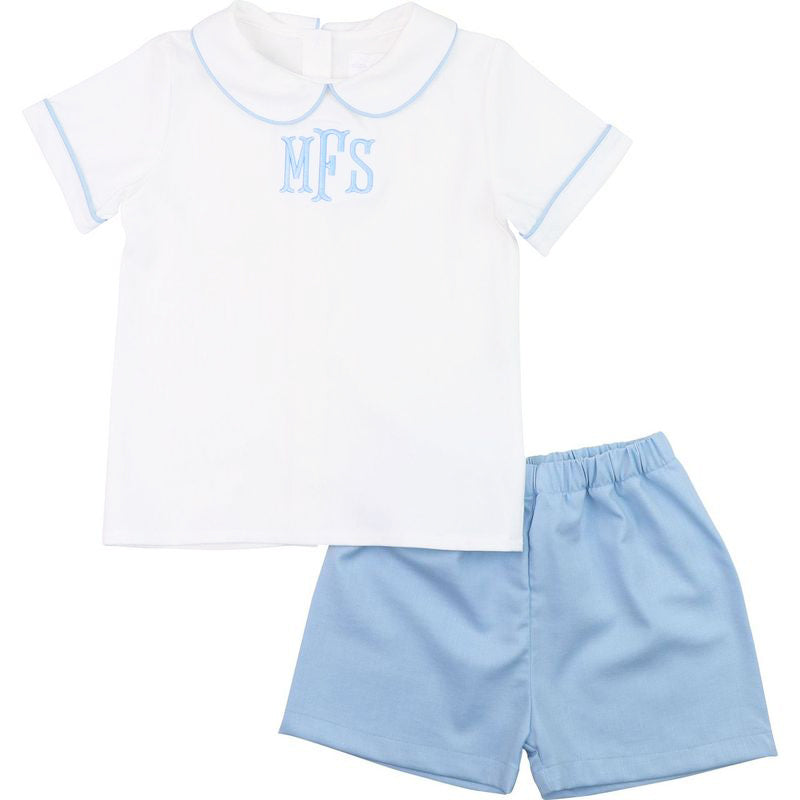 Blue And White Short Set