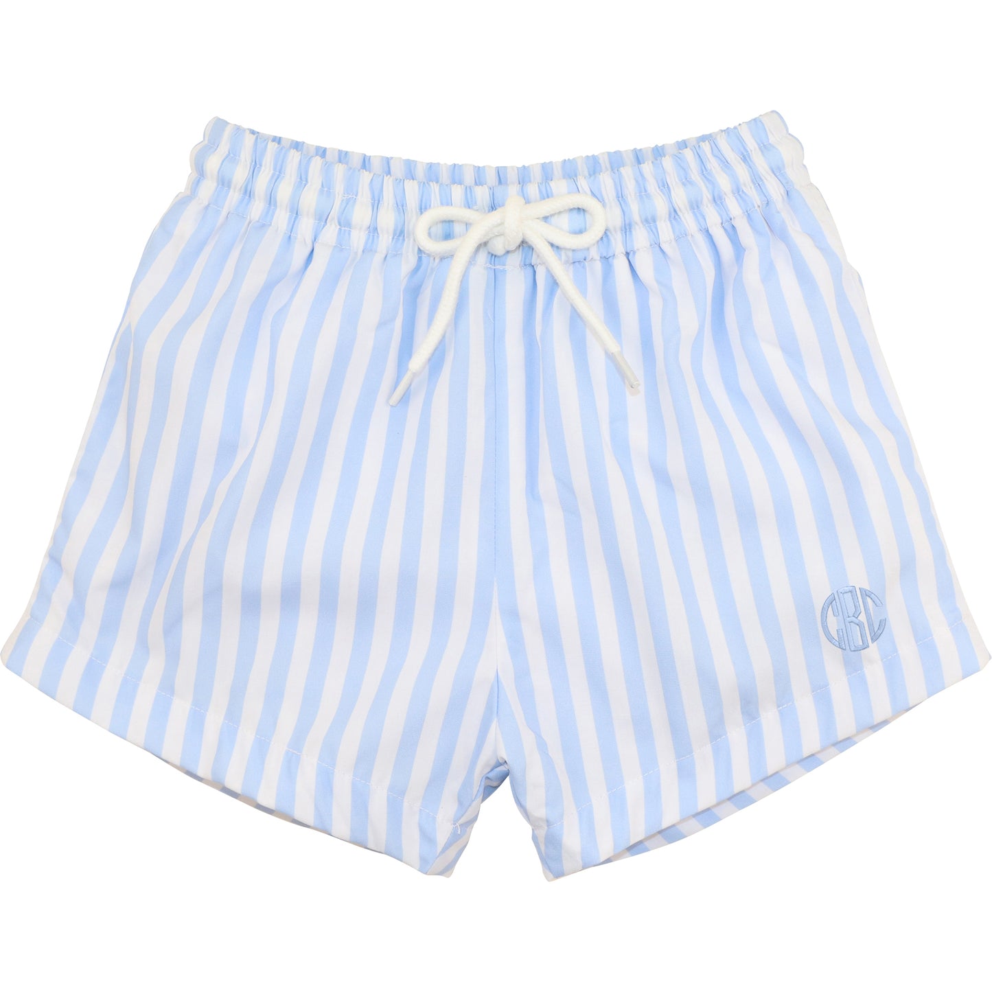Blue And White Striped Swim Trunks