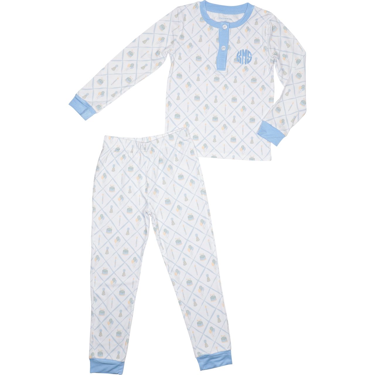 Blue Birthday Party Bamboo Knit Pajamas