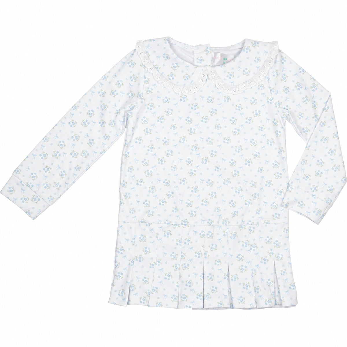 Blue Bouquet And Bow Lycra Tennis Dress1