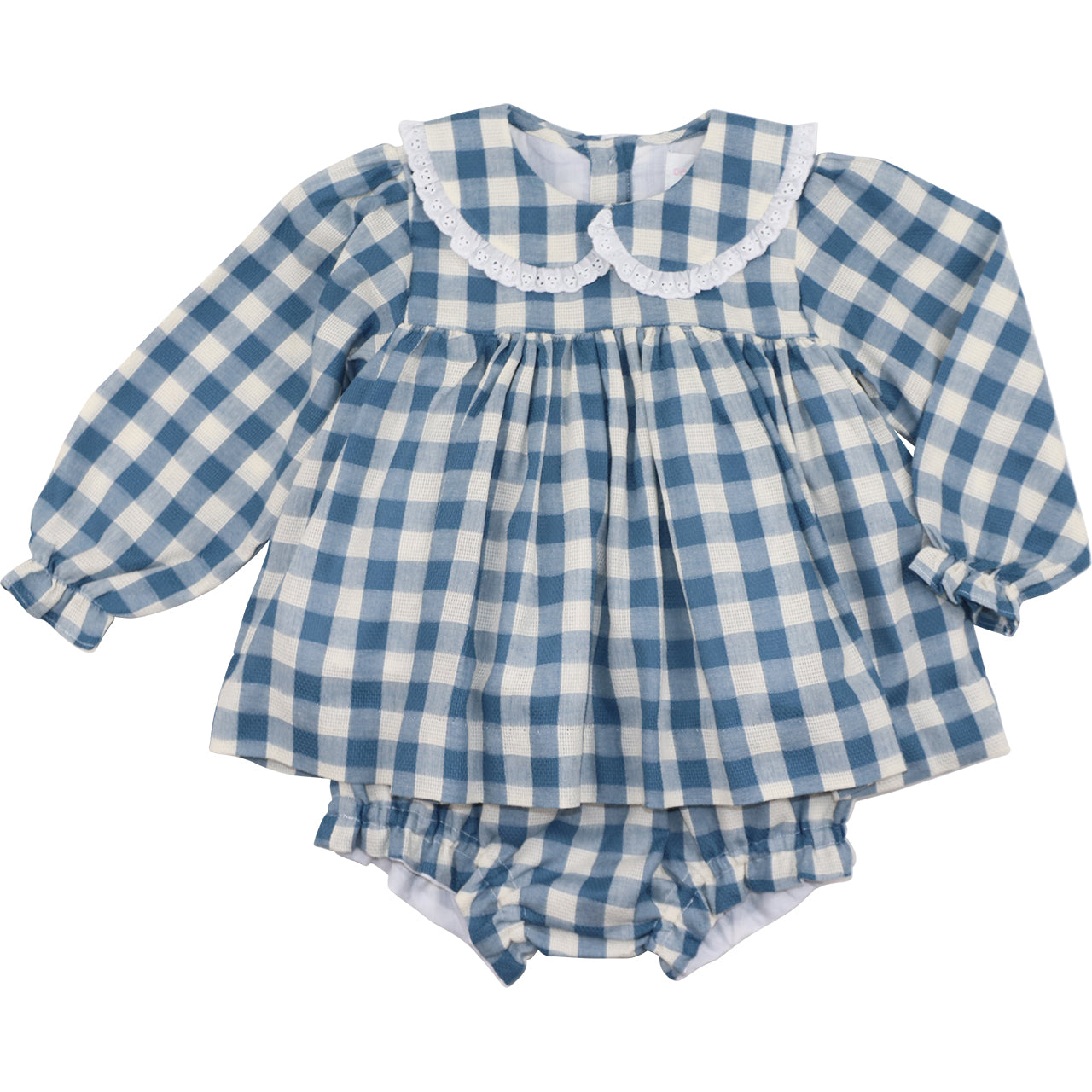 Blue Check Diaper Set