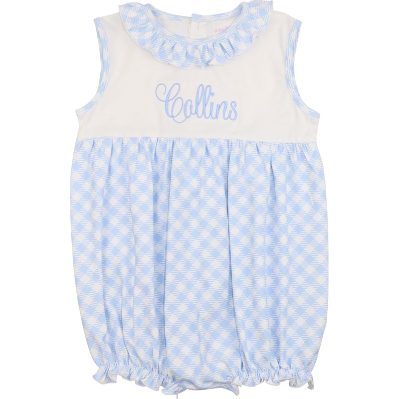 Blue Check Ruffle Bubble