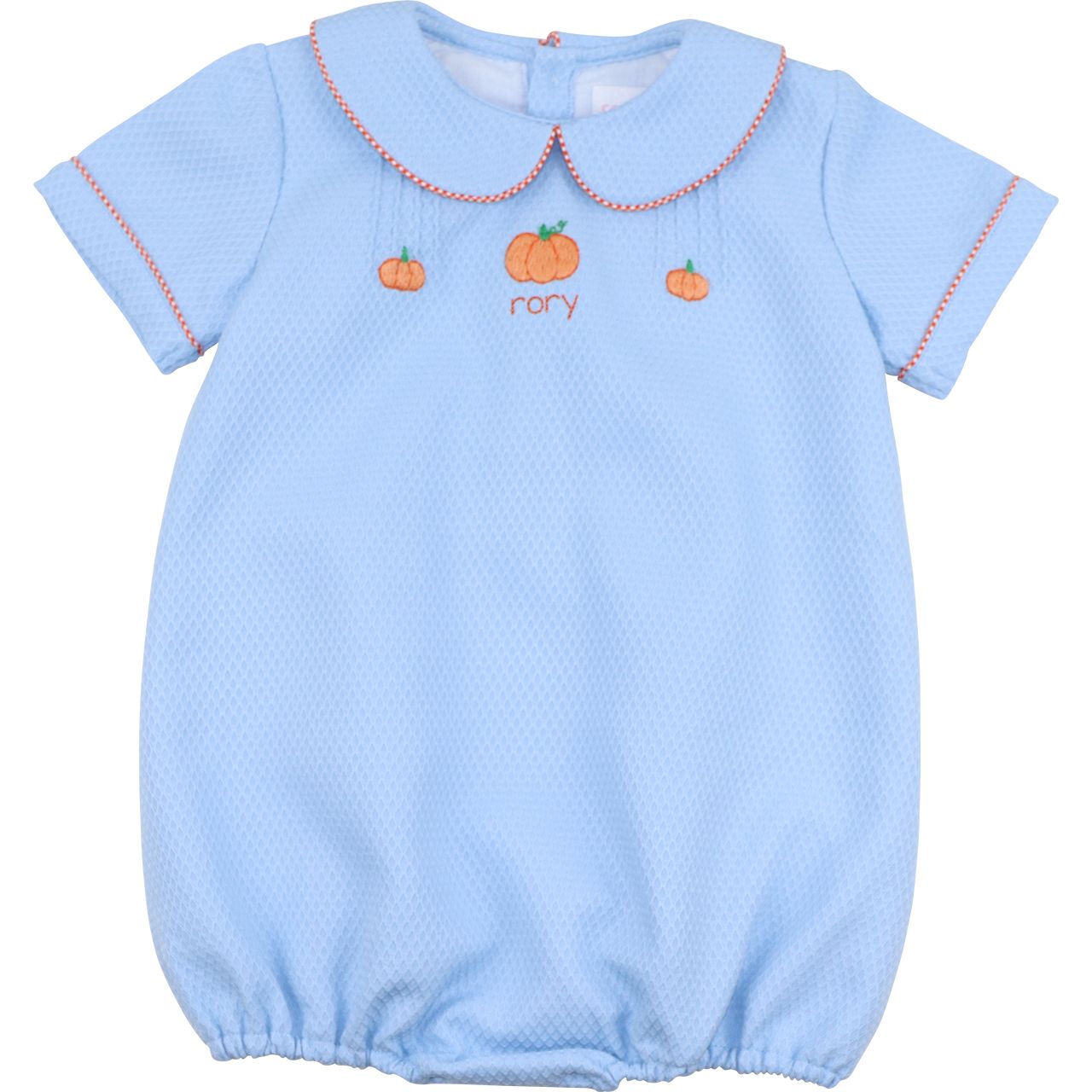 Blue Embroidered Pumpkin Bubble