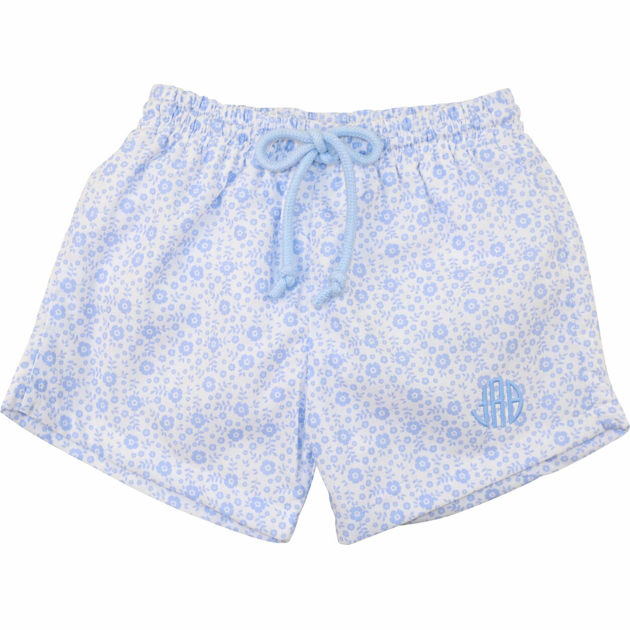 Blue Floral Swim Trunks1