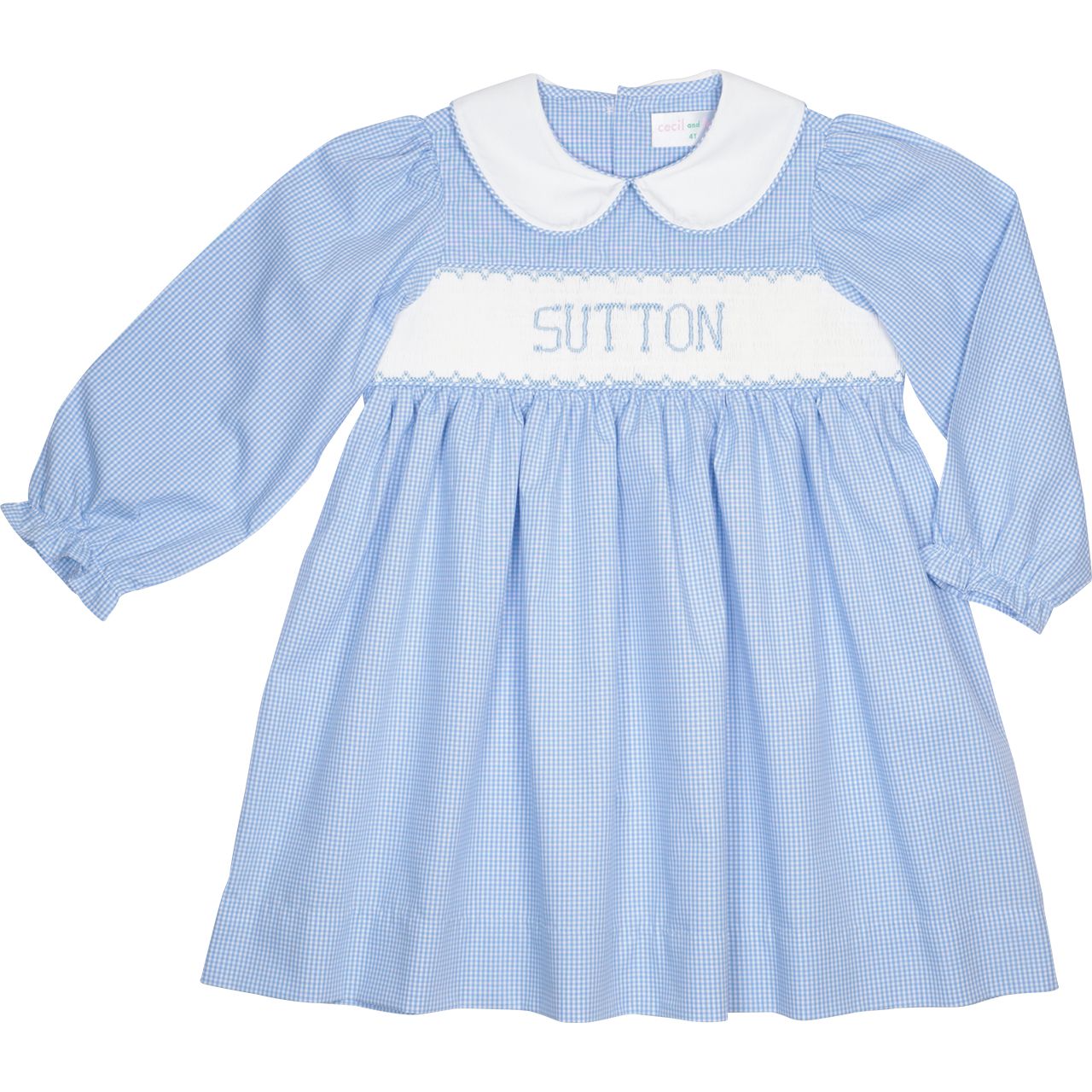 Blue Gingham Custom Smocked Dress