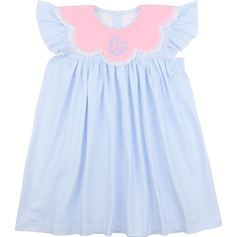 Blue Gingham Knit Dress