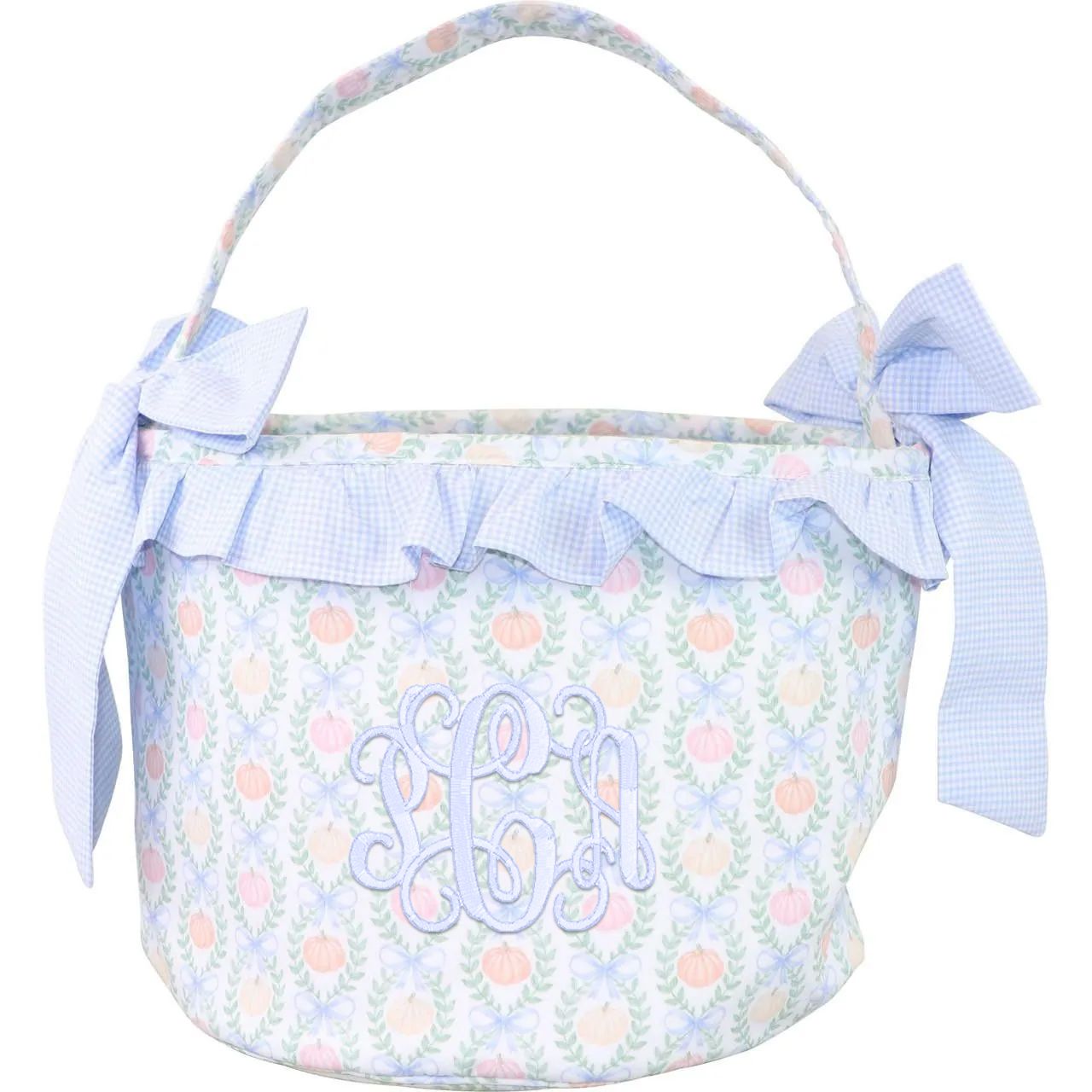 Blue Gingham Pumpkin Bucket