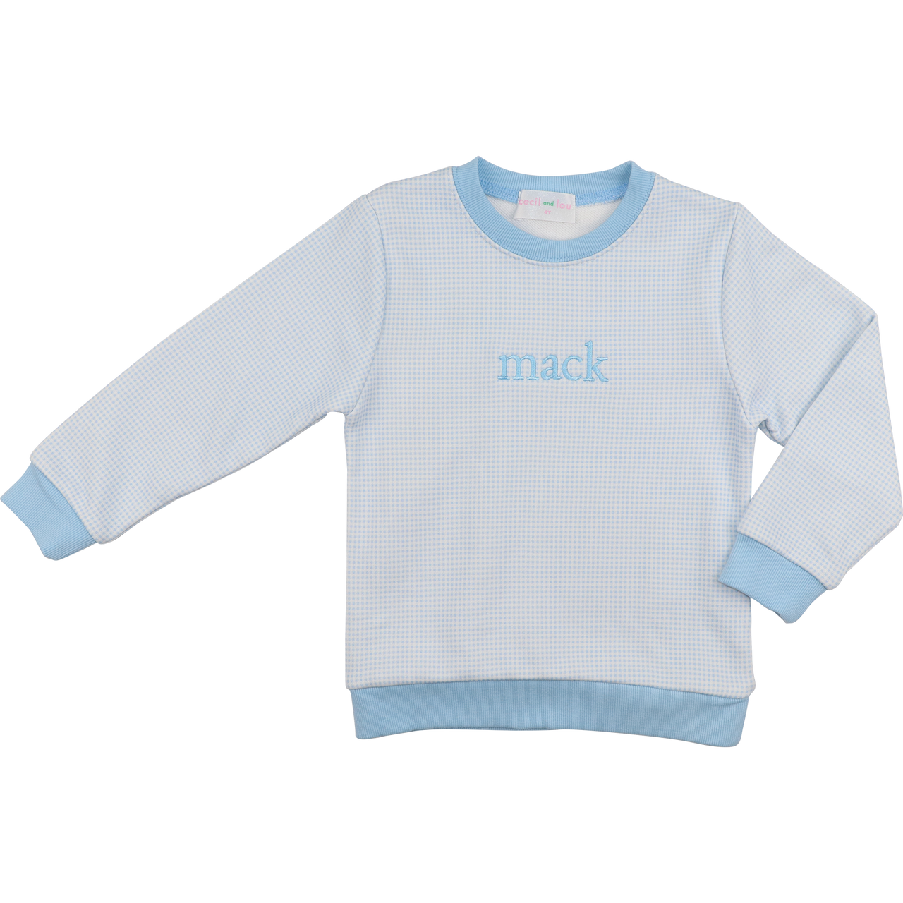 Blue Gingham Sweatshirt