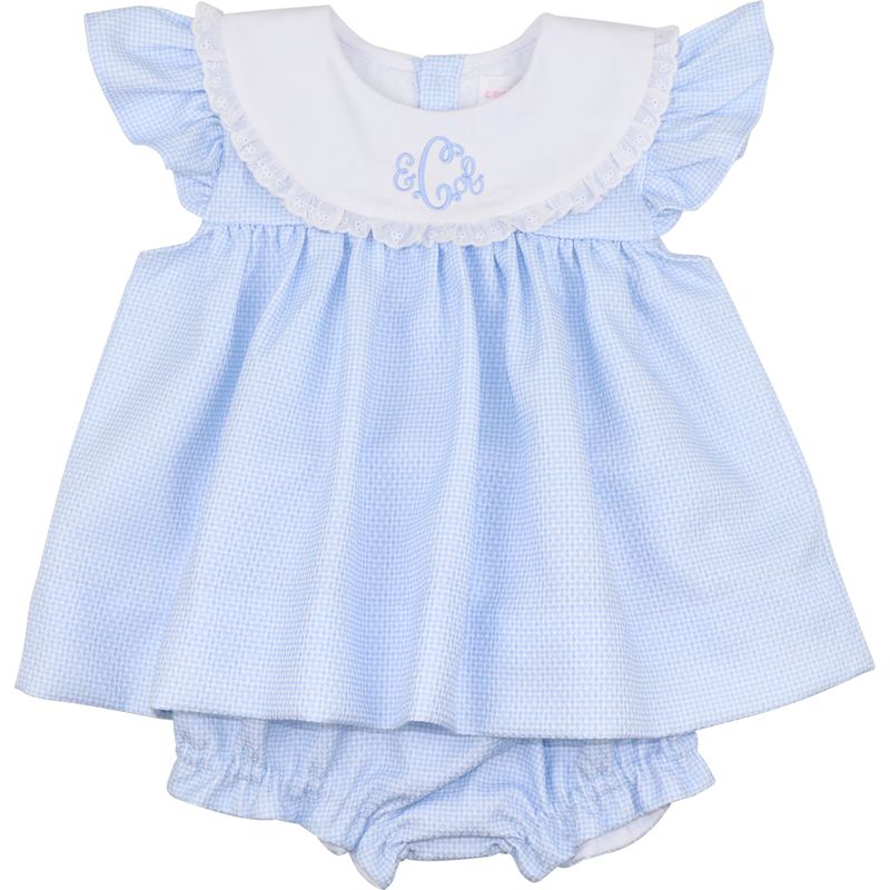 Blue Honeycomb Eyelet Diaper Set