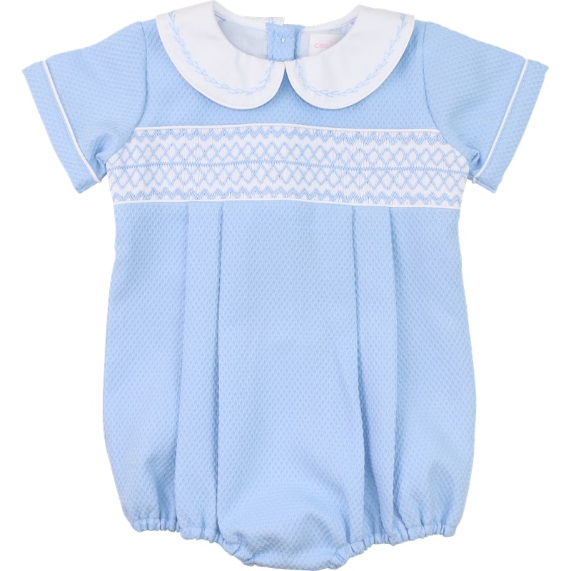 Blue Honeycomb Smocked Bubble