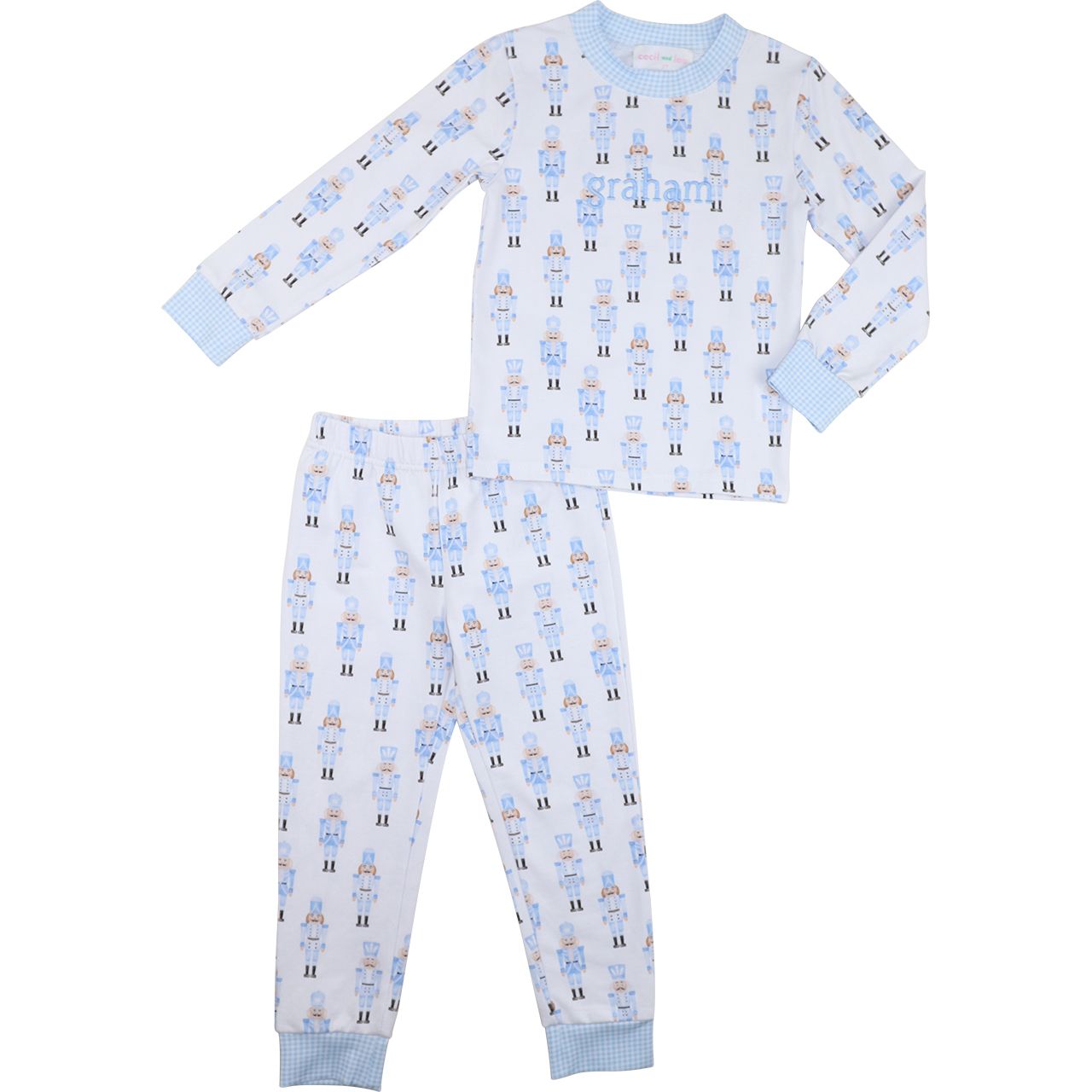 Blue Knit Nutcracker Pajamas
