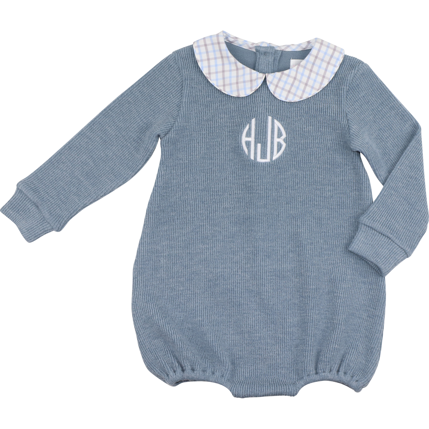 Blue Plaid Woven Sweater Bubble