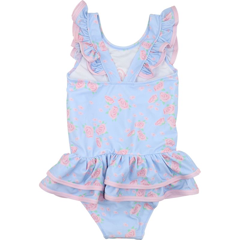 Blue Rose Print Swimsuit
