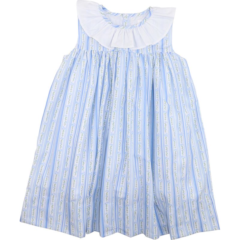 Blue Stripe Floral Vines Dress