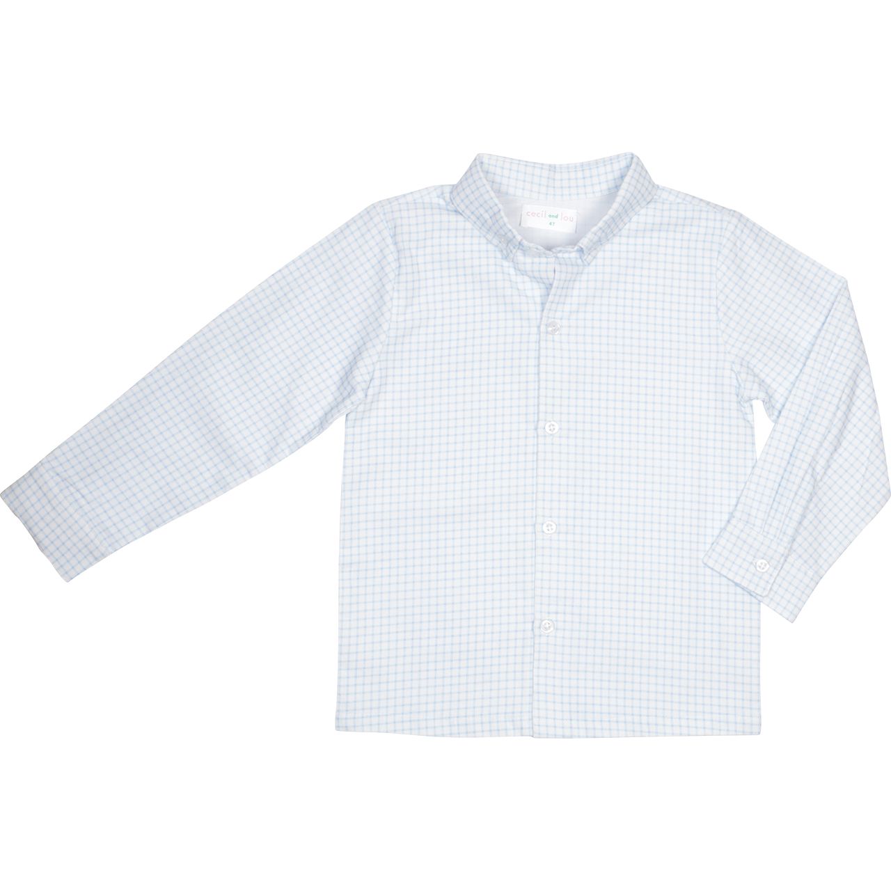 Blue Windowpane Button Down Shirt