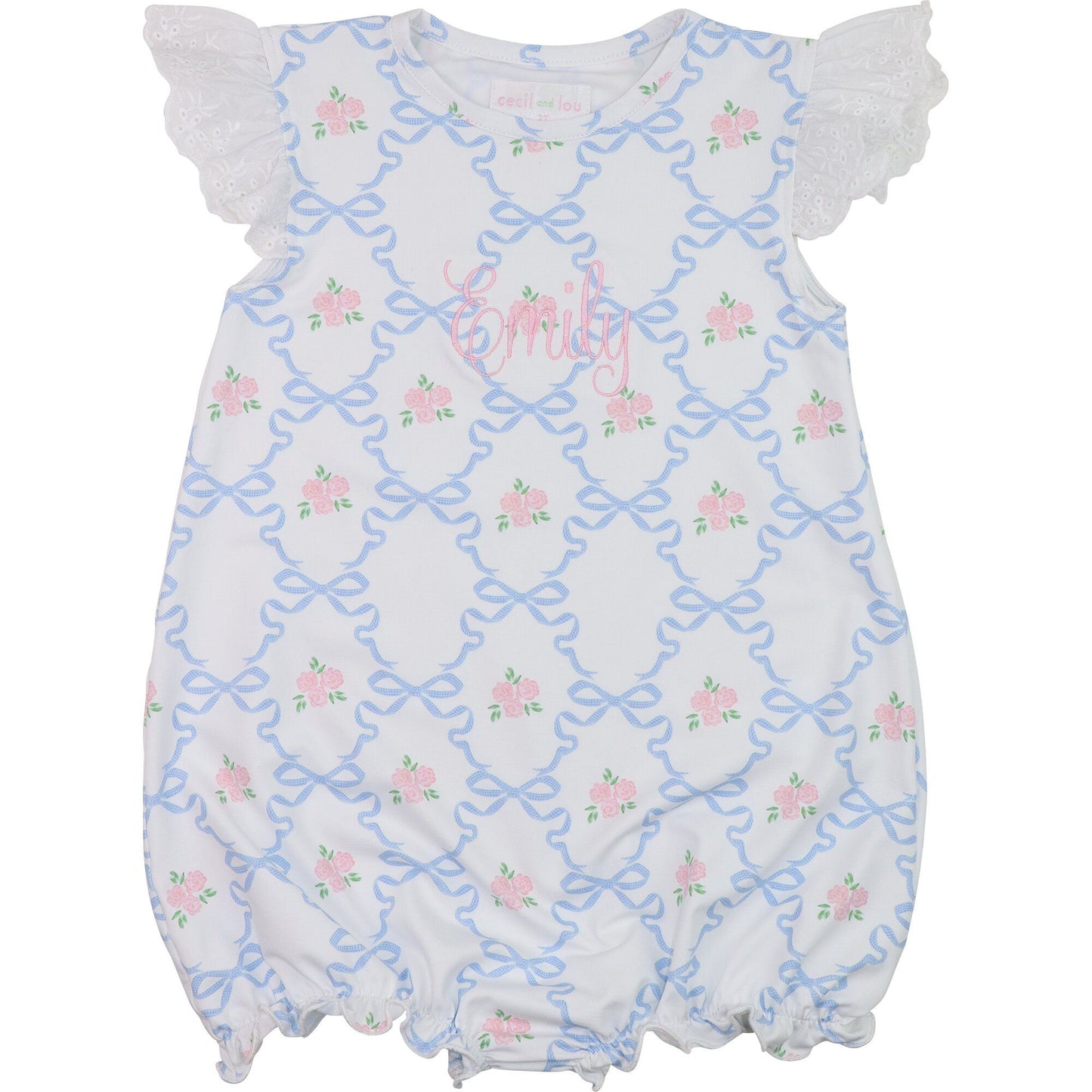 Bow And Rose Knit Eyelet Bubble