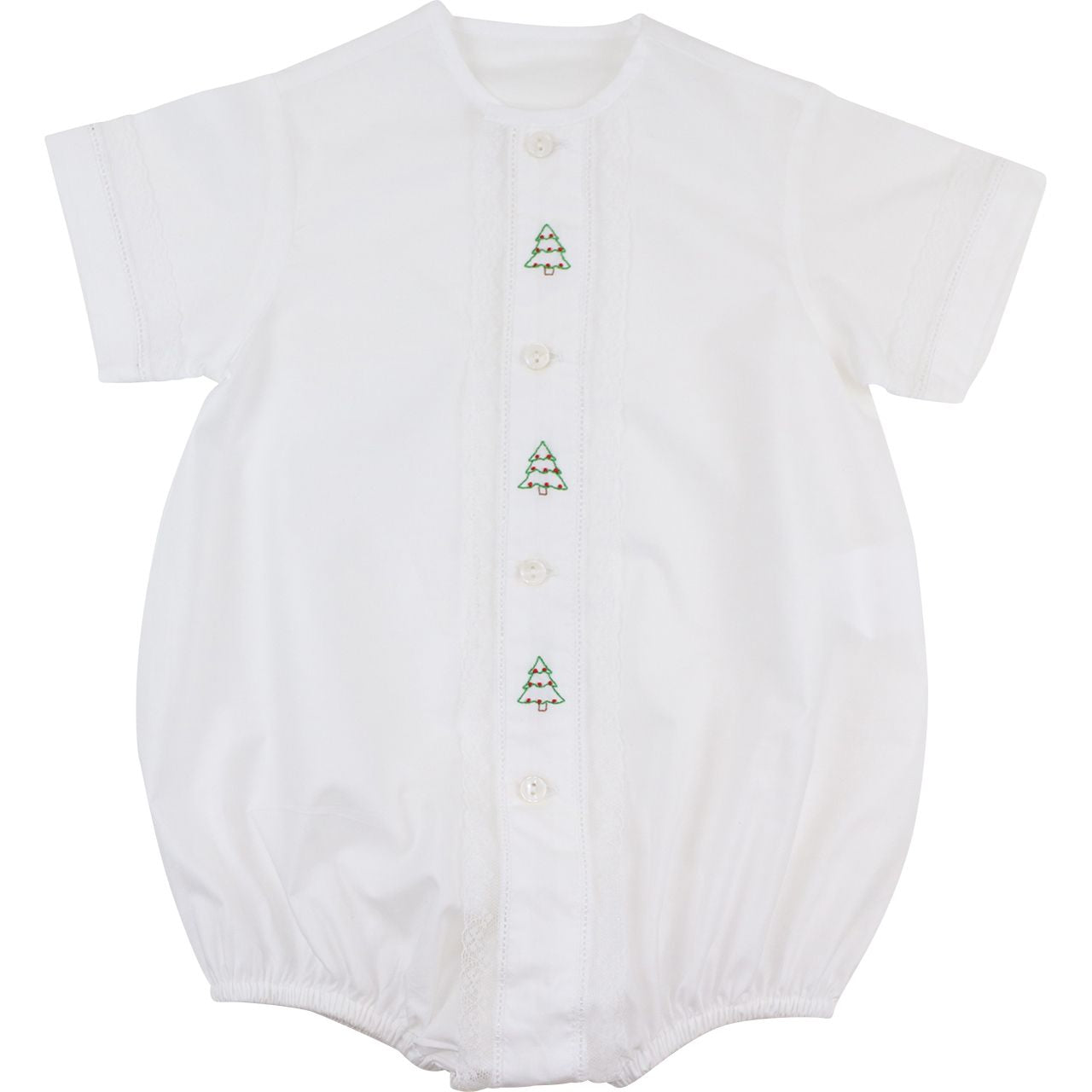 Boy's Embroidered Christmas Tree Heirloom Bubble