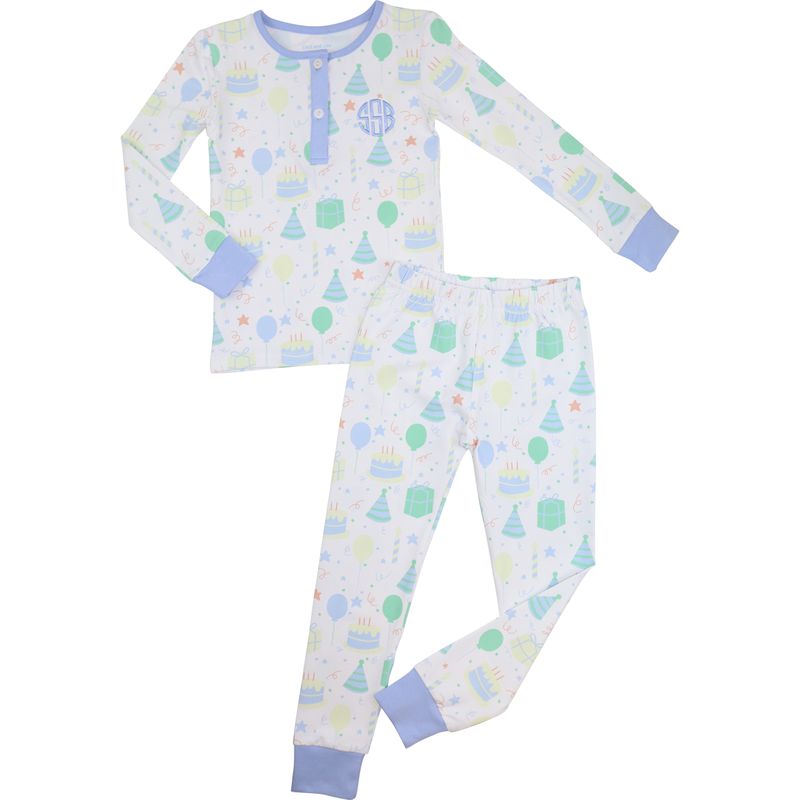 Boy's Pastel Birthday Knit Pajamas