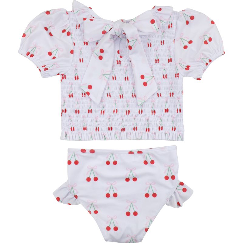 Cherry Print Ruched Swim Set