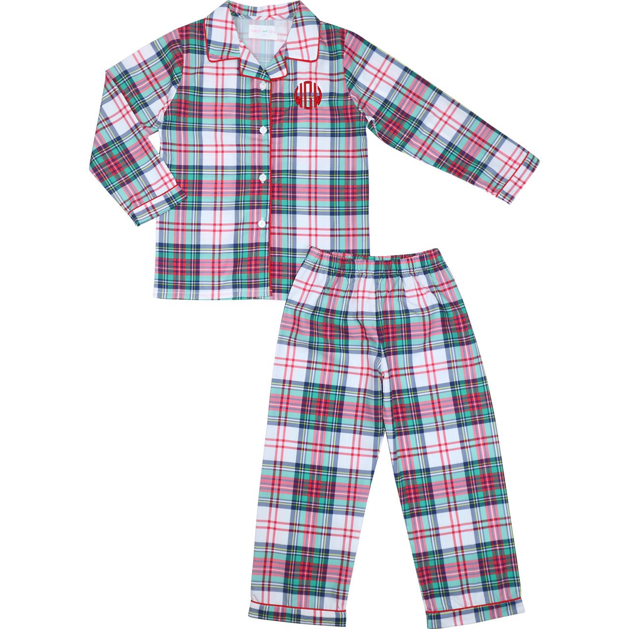 Christmas Plaid Button Down Pajamas