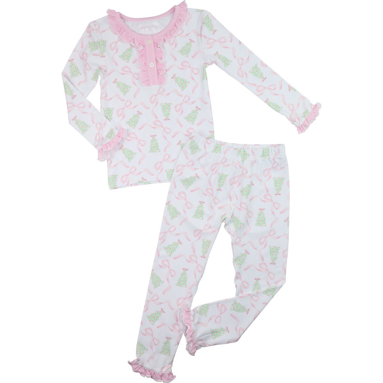Christmas Tree And Bow Knit Pajamas