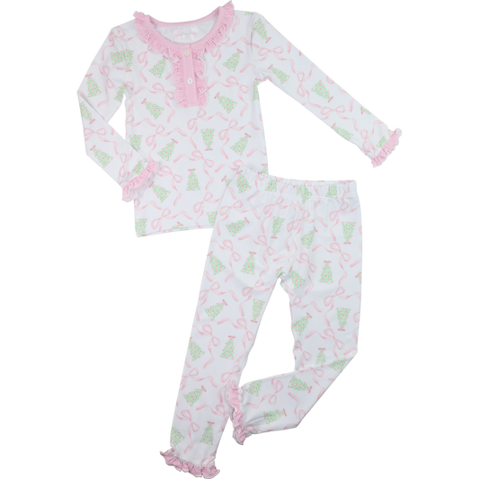 Christmas Tree And Bow Knit Pajamas